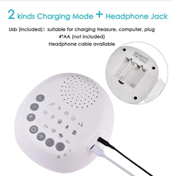 Baby White Noise Machine—Soothing 15 kinds of Natural Sleep Sounds & Night Light for Better Sleep