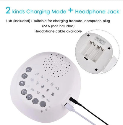 Baby White Noise Machine—Soothing 15 kinds of Natural Sleep Sounds & Night Light for Better Sleep