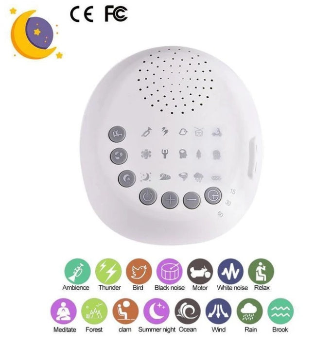 Baby White Noise Machine—Soothing 15 kinds of Natural Sleep Sounds & Night Light for Better Sleep