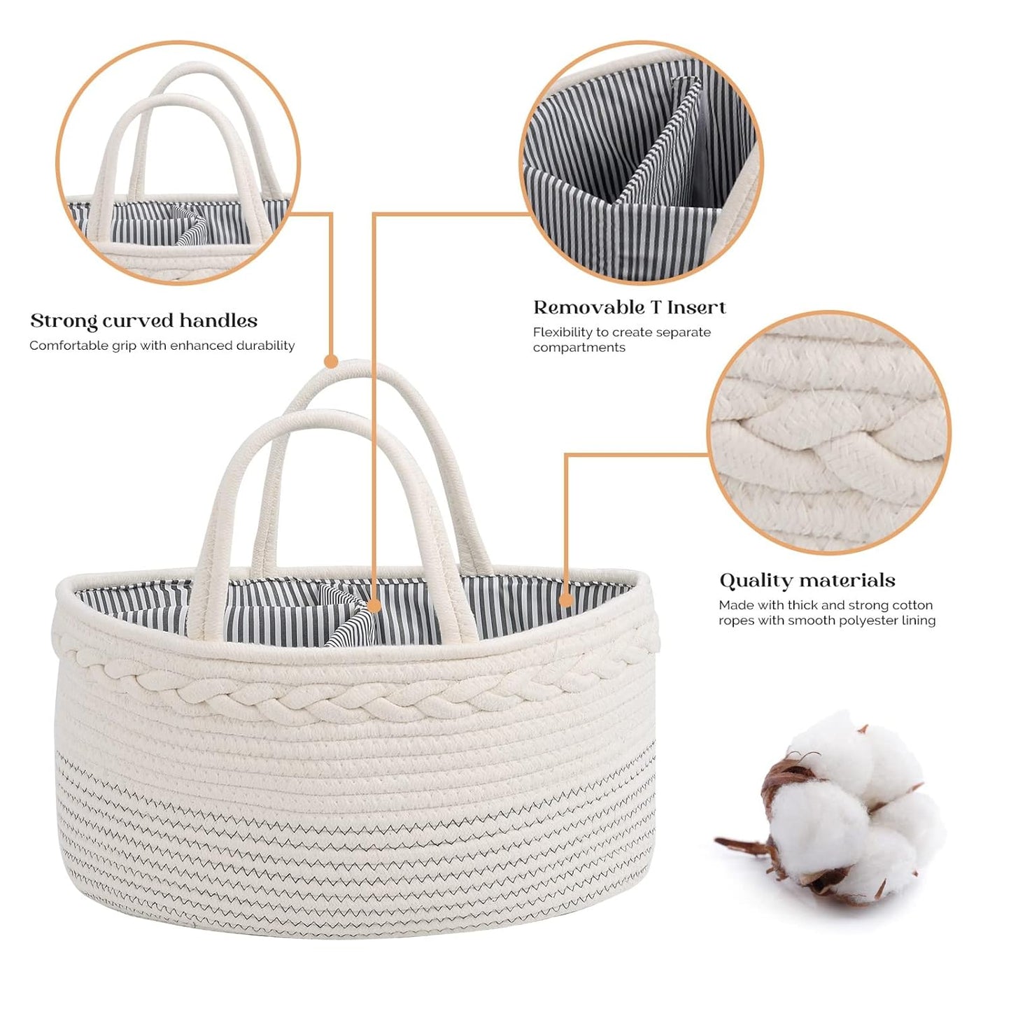 Portable Baby Diaper Caddy Organizer with Compartments – Keep All Baby Essentials in One Place