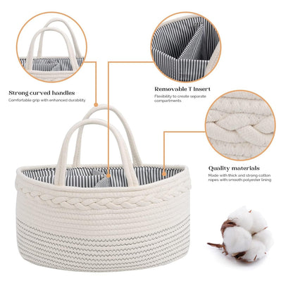 Portable Baby Diaper Caddy Organizer with Compartments – Keep All Baby Essentials in One Place