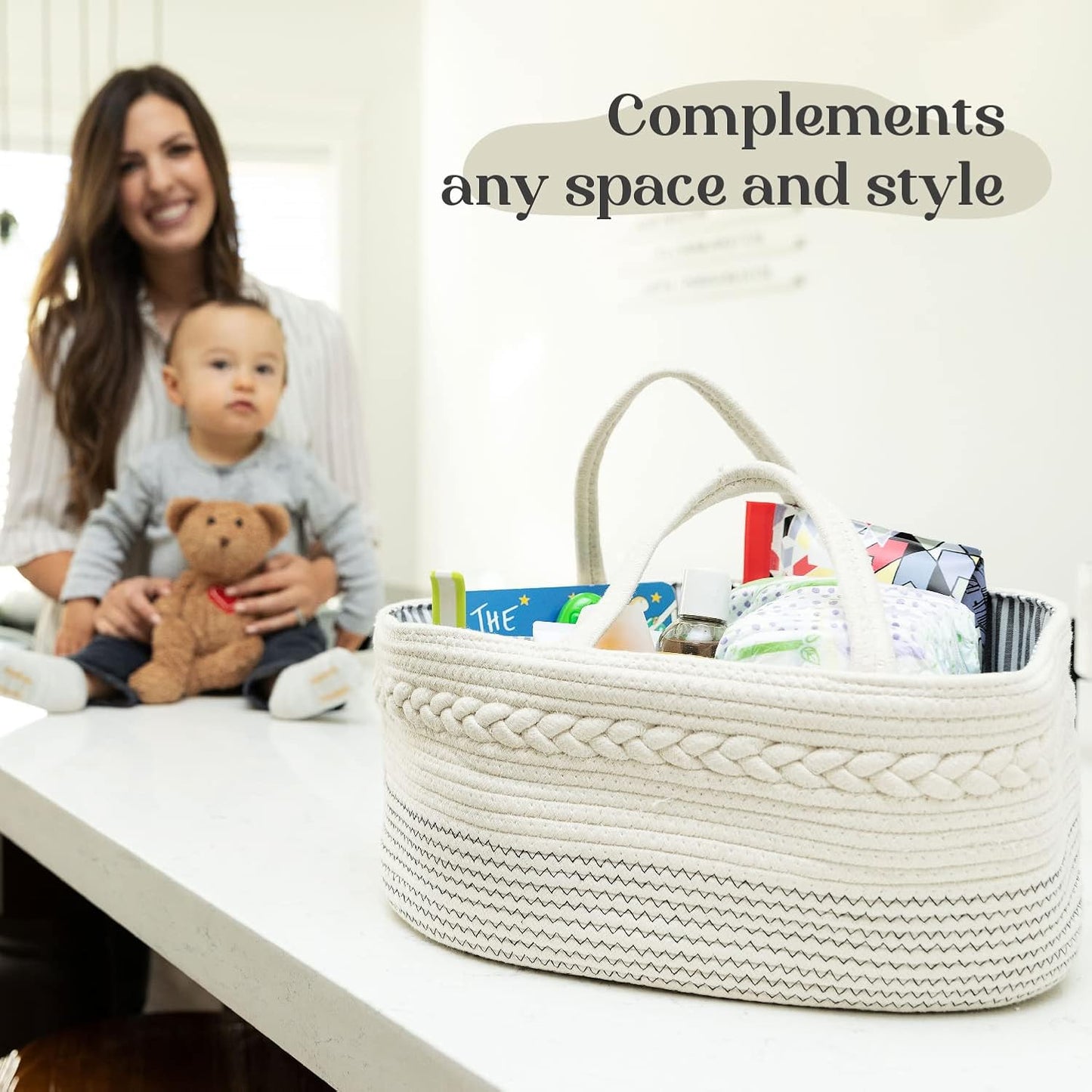 Portable Baby Diaper Caddy Organizer with Compartments – Keep All Baby Essentials in One Place