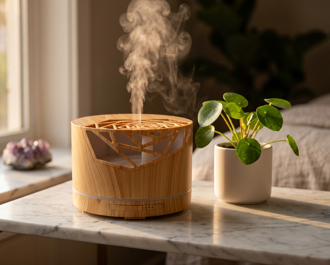 The Calm Space — Wood Grain Ultrasonic Aroma Diffuser