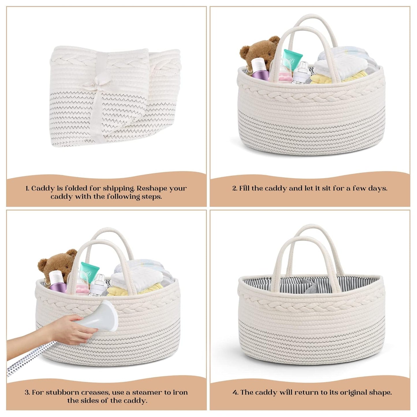 Portable Baby Diaper Caddy Organizer with Compartments – Keep All Baby Essentials in One Place