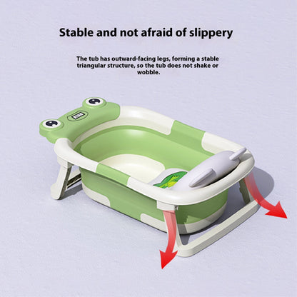Baby Bathtub with Temperature Sensor – Foldable, Safe & Comfortable Bathing Solution